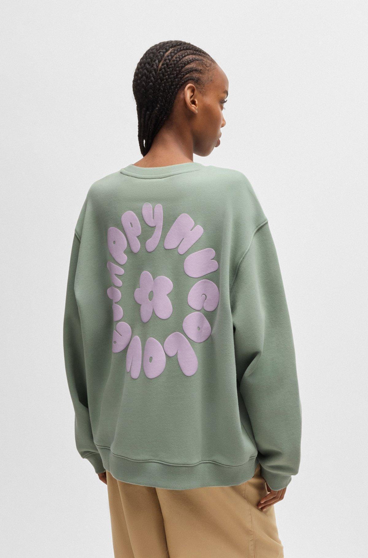 Cotton-terry oversize-fit sweatshirt with seasonal print  Product Image