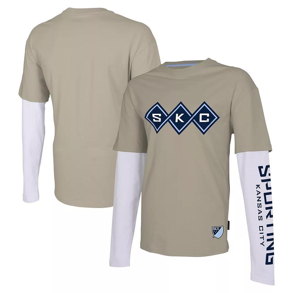 Men's Stadium Essentials Tan Sporting Kansas City Status Long Sleeve T-Shirt, Size: XL, Team Product Image