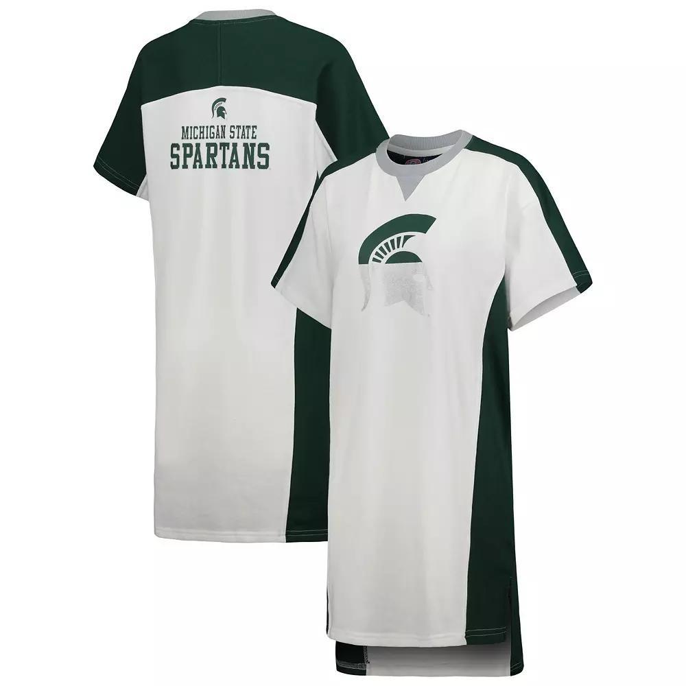 Women's G-III 4Her by Carl Banks White Michigan State Spartans Home Run T-Shirt Dress, Size: Medium Product Image