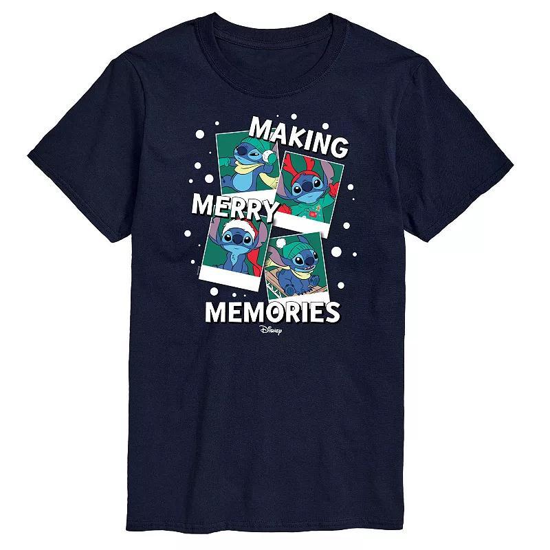 Disneys Lilo & Stitch Mens Making Memories Graphic Tee Blue Product Image