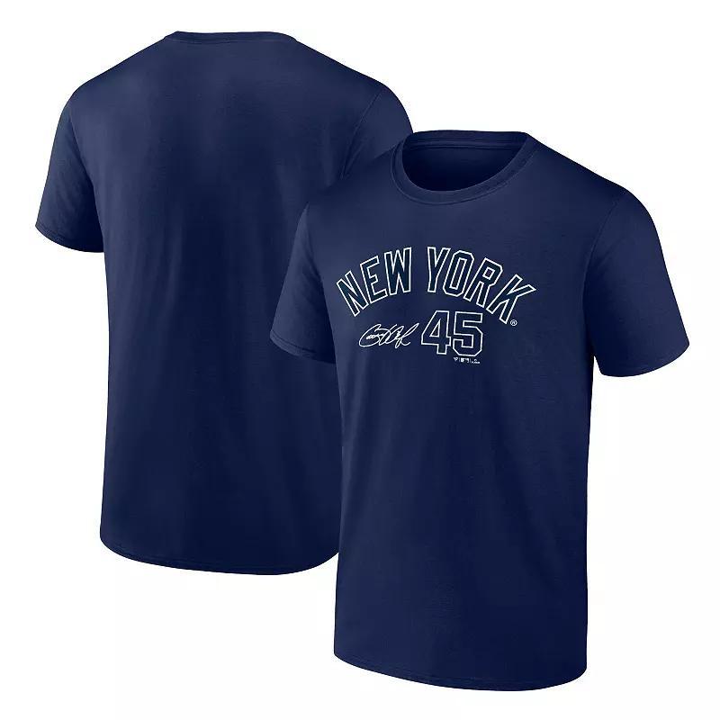 Men's Fanatics Branded Gerrit Cole Navy New York Yankees Player Name & Number T-Shirt, Size: Small, Blue Product Image