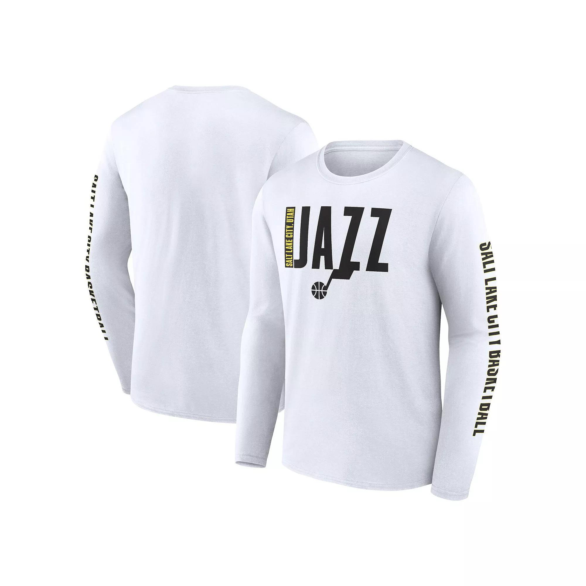 Men's White Utah Jazz Vision Long Sleeve T-Shirt,  Product Image