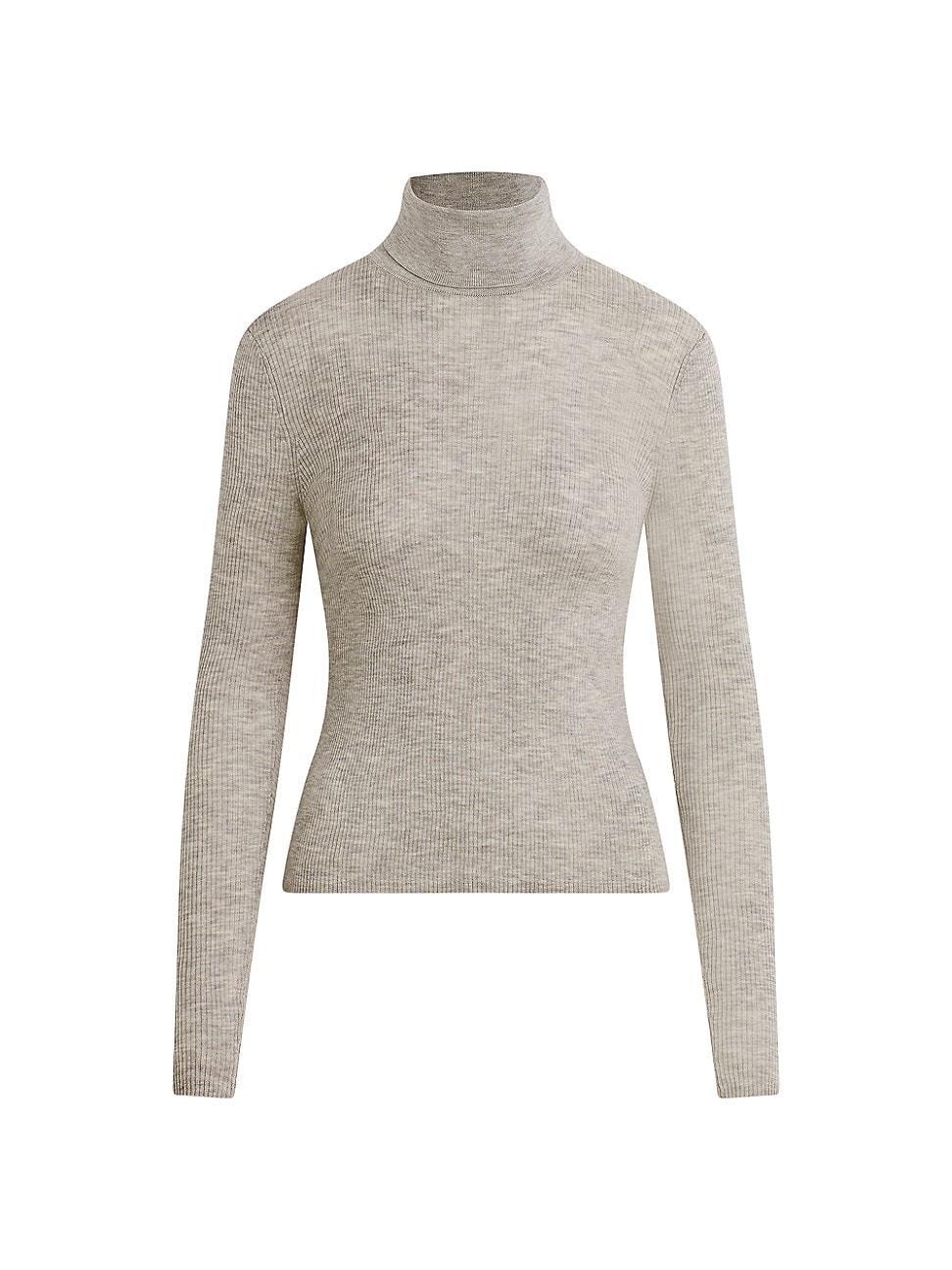 Womens Amelia Wool Rib-Knit Turtleneck Top Product Image
