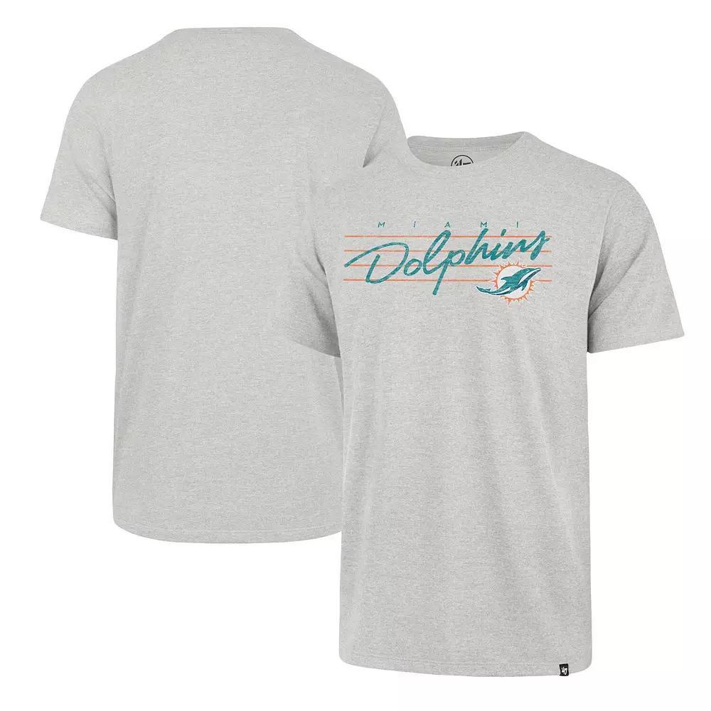 Men's '47 Gray Miami Dolphins Downburst Franklin T-Shirt, Size: 2XL, Grey Product Image