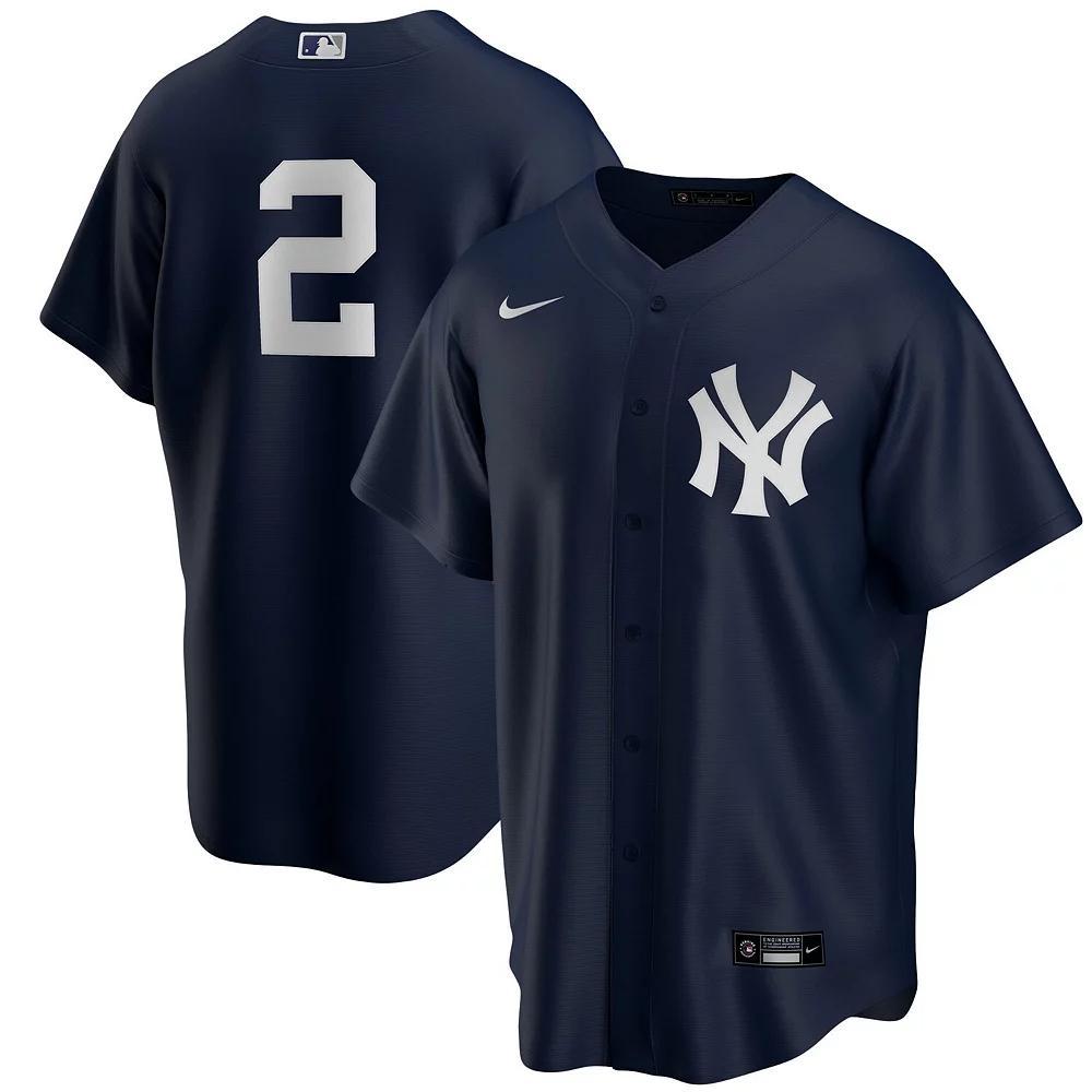 Men's Nike Derek Jeter Navy New York Yankees Alternate Replica Player Jersey,  Product Image
