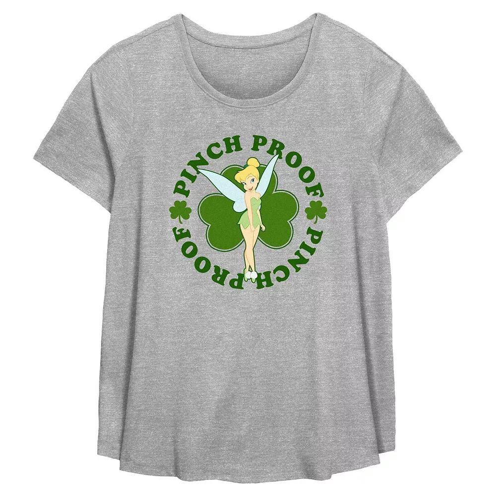 Disney's Tinker Bell Pinch Proof Plus Size Flowy Graphic Tee, Women's, Size: 2XL, Grey Gray Product Image