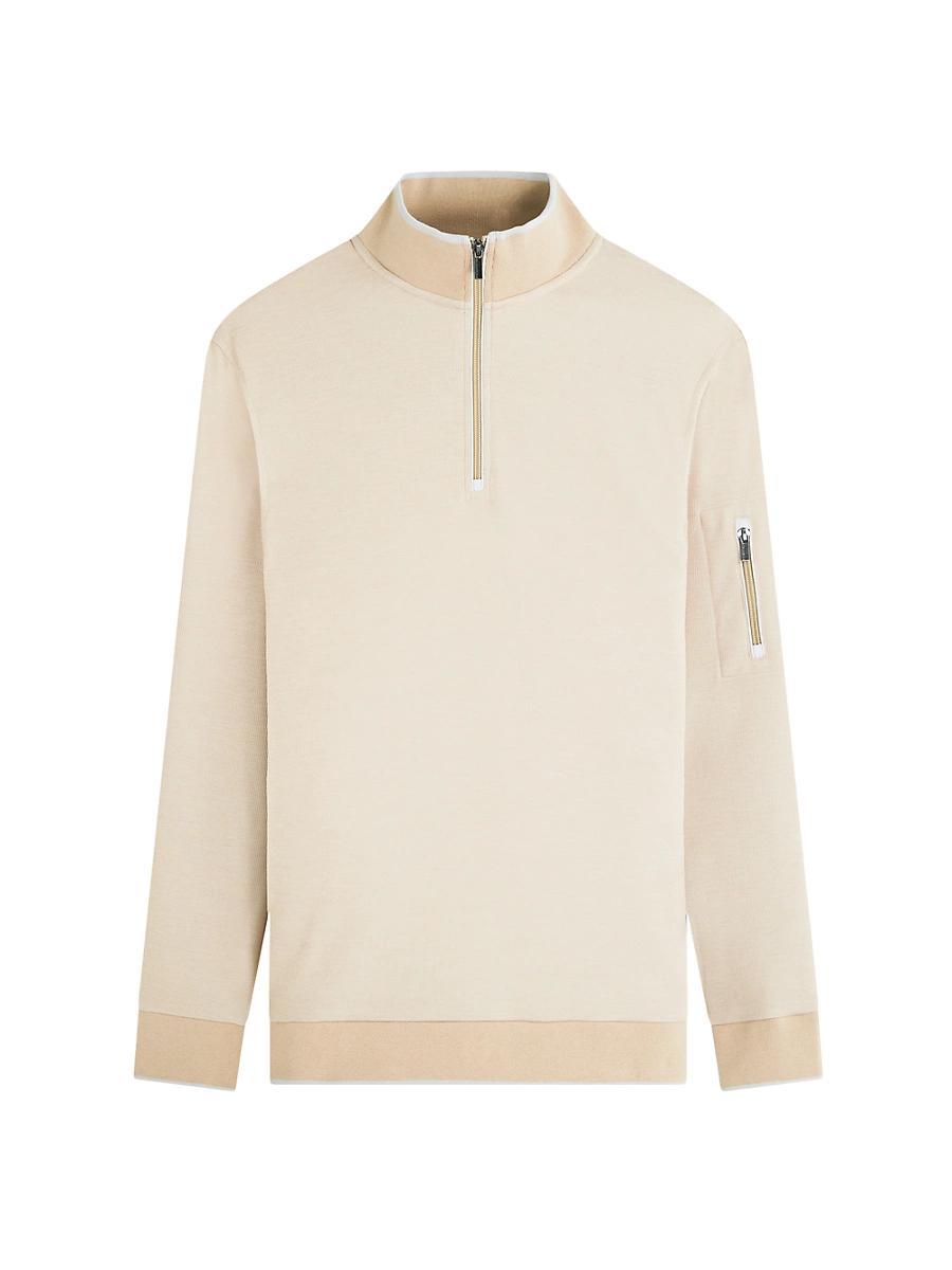 Mens Long-Sleeve Quarter-Zip Sweater Product Image