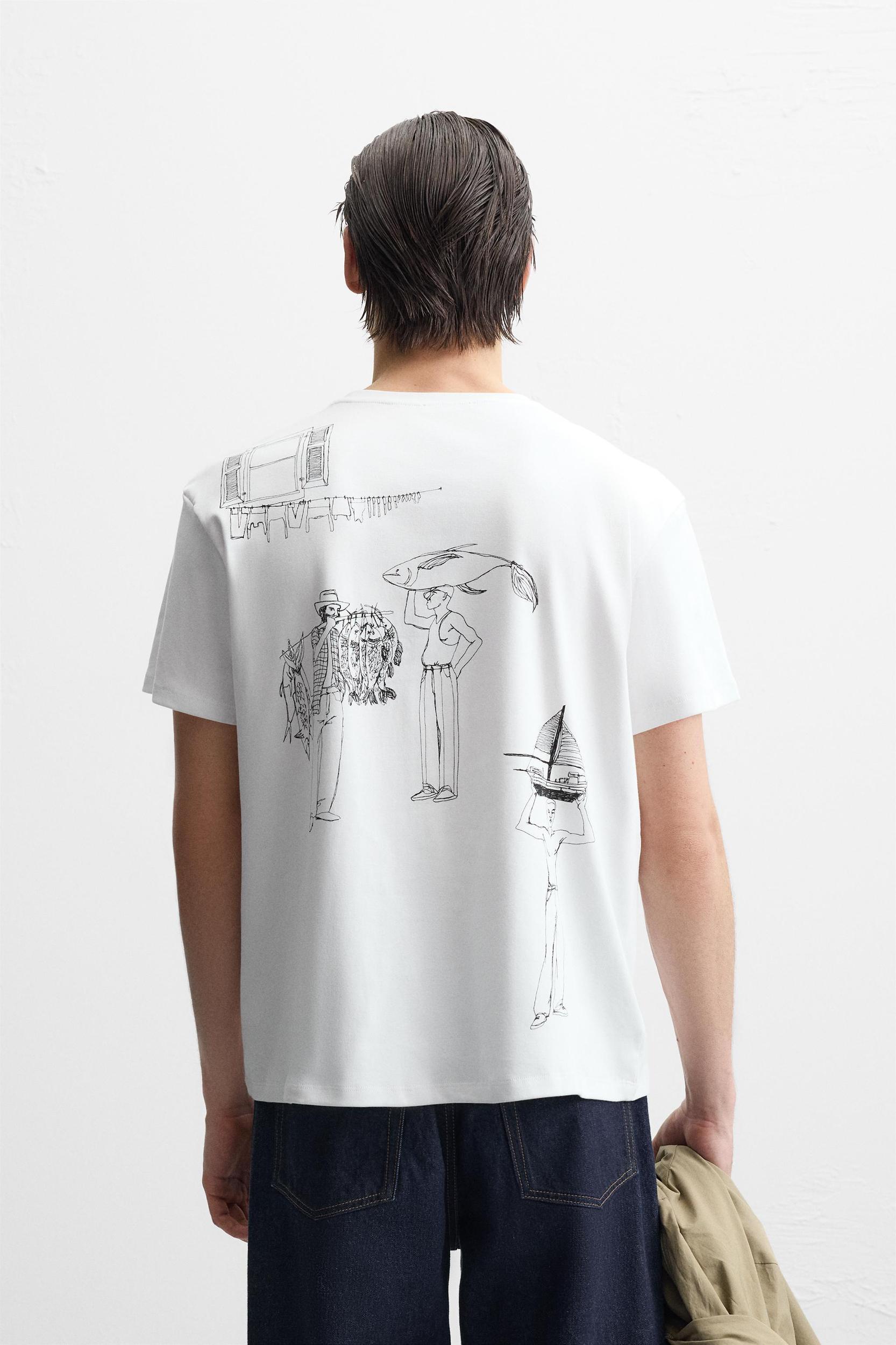 T-SHIRT WITH TONAL EMBROIDERY Product Image