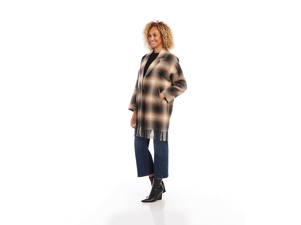 Karen Kane Plaid Fringe Jacket Women's Jacket Product Image