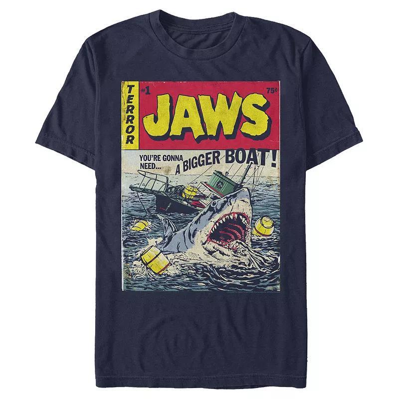 Men's Jaws Comic Book Cover Graphic Tee, Size: Small, Royal Product Image