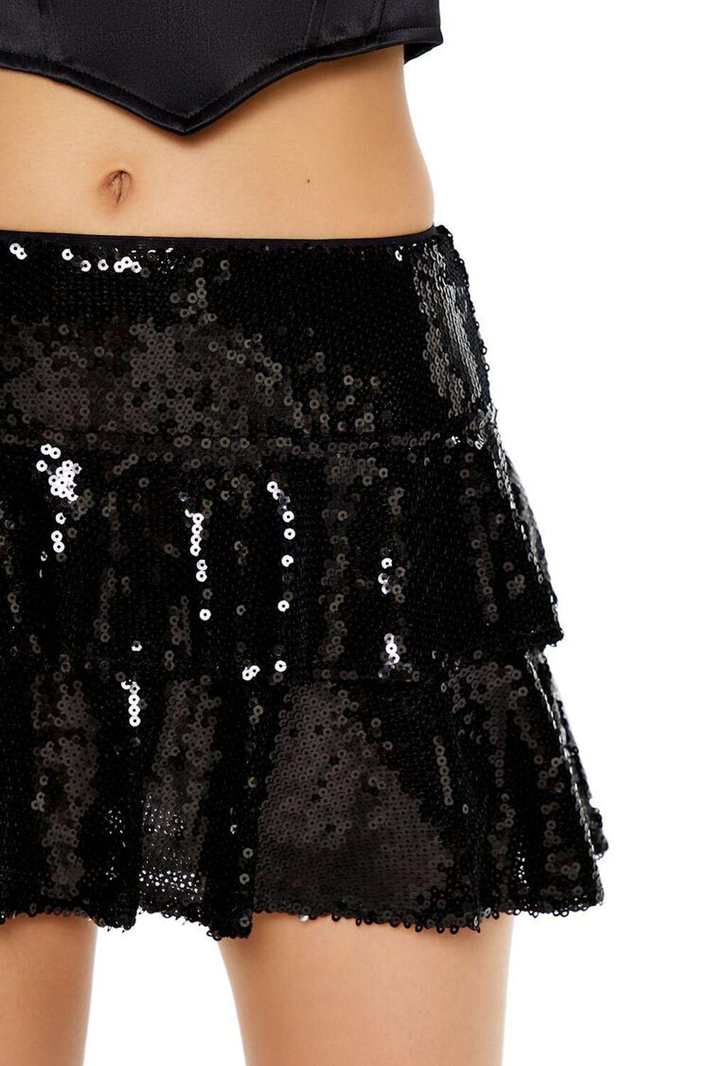 Layered Sequin Mini Flare Skirt | Forever 21 Product Image