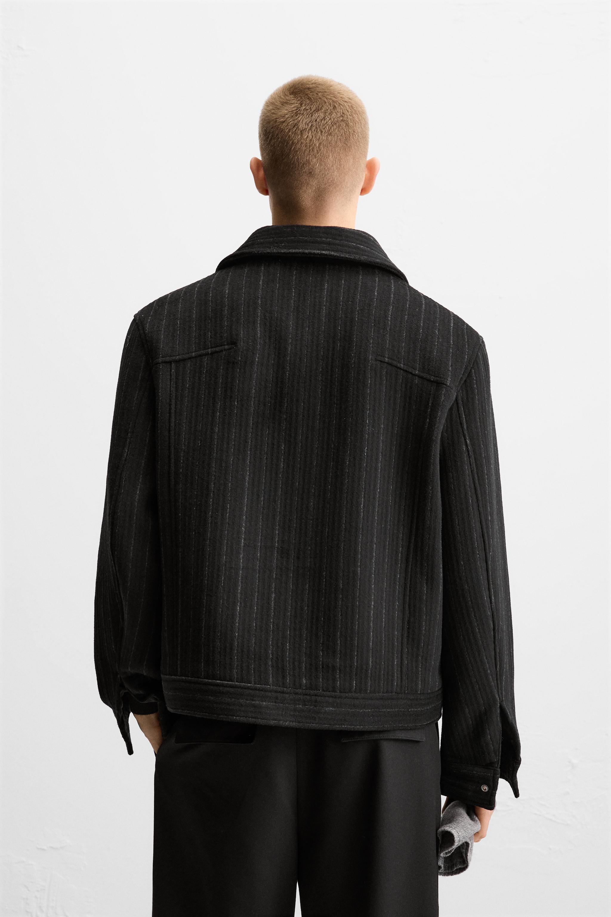 WOOL BLEND STRIPED JACKET Product Image