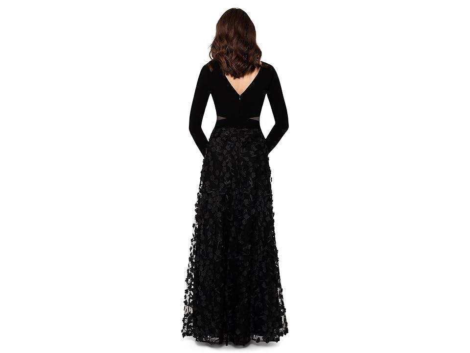 Xscape Stretch V-Neck Long Sleeve Gown Product Image