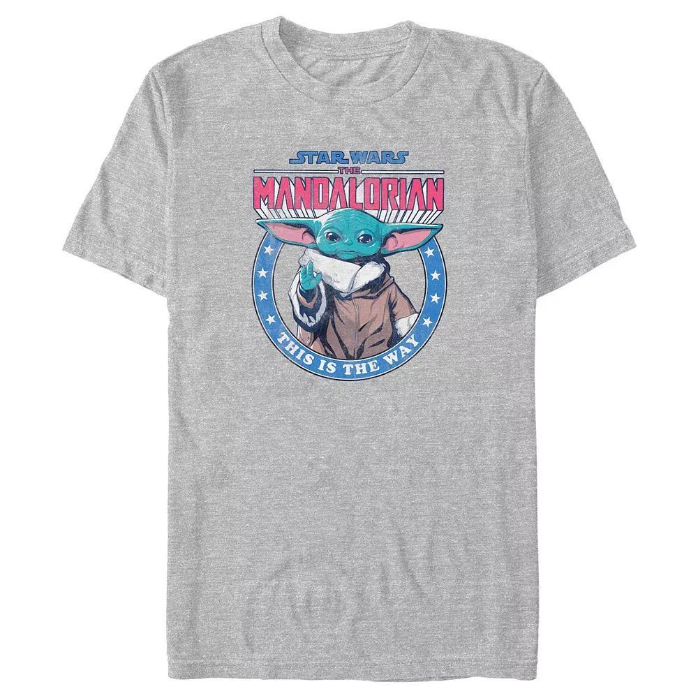 Big & Tall The Mandalorian The Child This Is The Way Stamp Graphic Tee, Men's, Size: XXL Tall, Athletic Grey Product Image