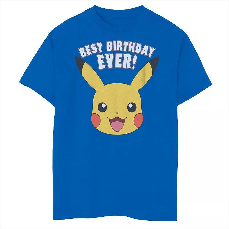 Boys 8-20 Pokemon Best Birthday Ever Pikachu Face Graphic Tee, Boy's,  Product Image