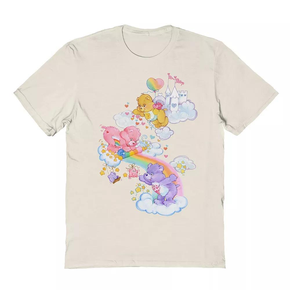 Men's Care Bears Making a Rainbow Graphic Tee, Size: Medium, Natural Product Image