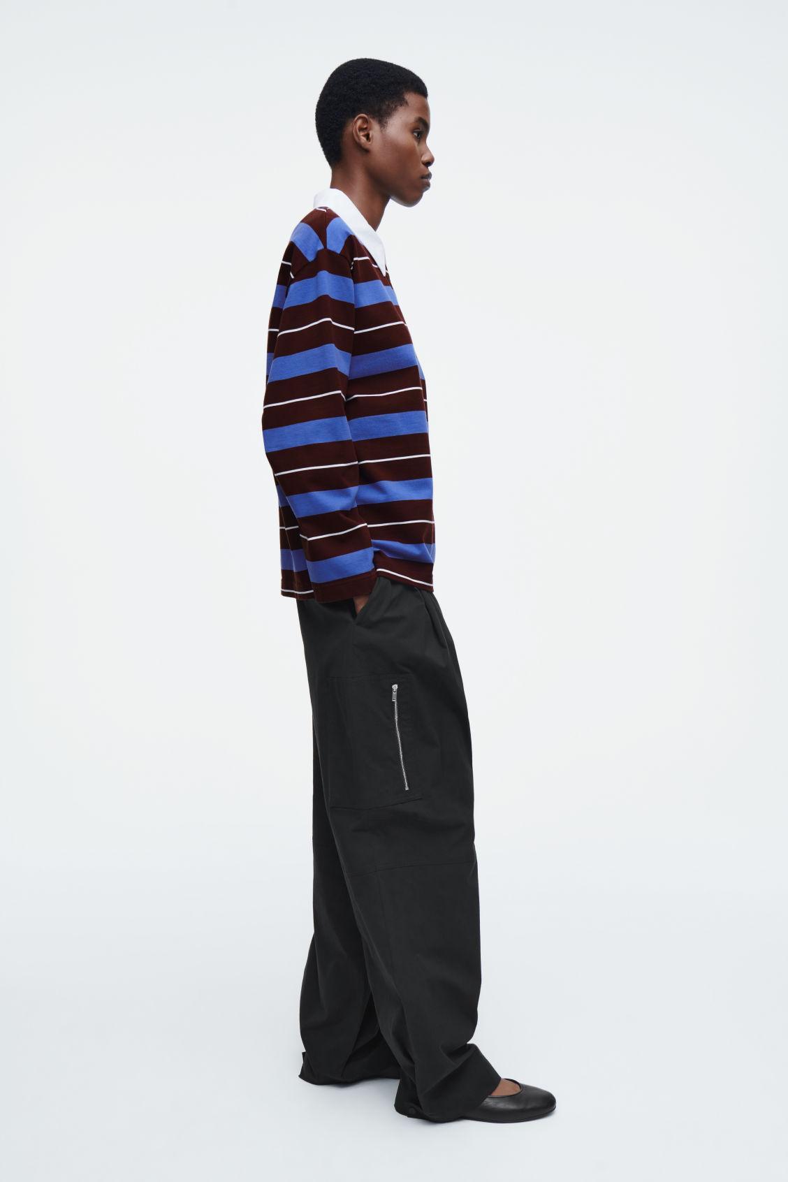 STRIPED LONG-SLEEVED POLO SHIRT Product Image