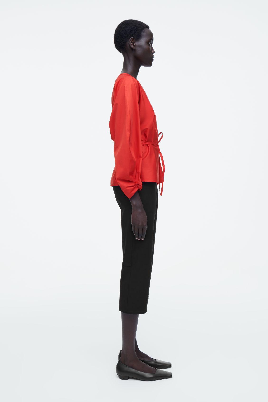 DRAWSTRING PEPLUM BLOUSE Product Image