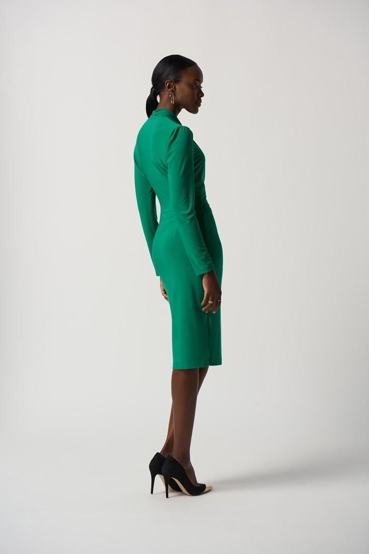 Long Sleeve Wrap Dress- Kelly Green Product Image