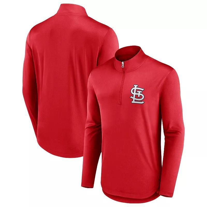 Men's Fanatics Branded Red St. Louis Cardinals Tough Minded Quarter-Zip Jacket, Size: Medium Product Image