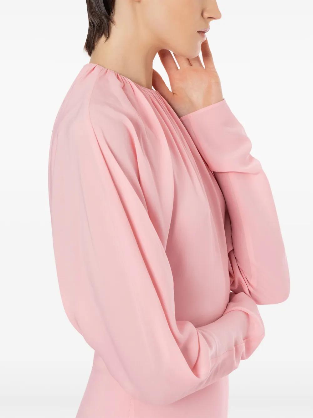 gathered long-sleeve dress Product Image