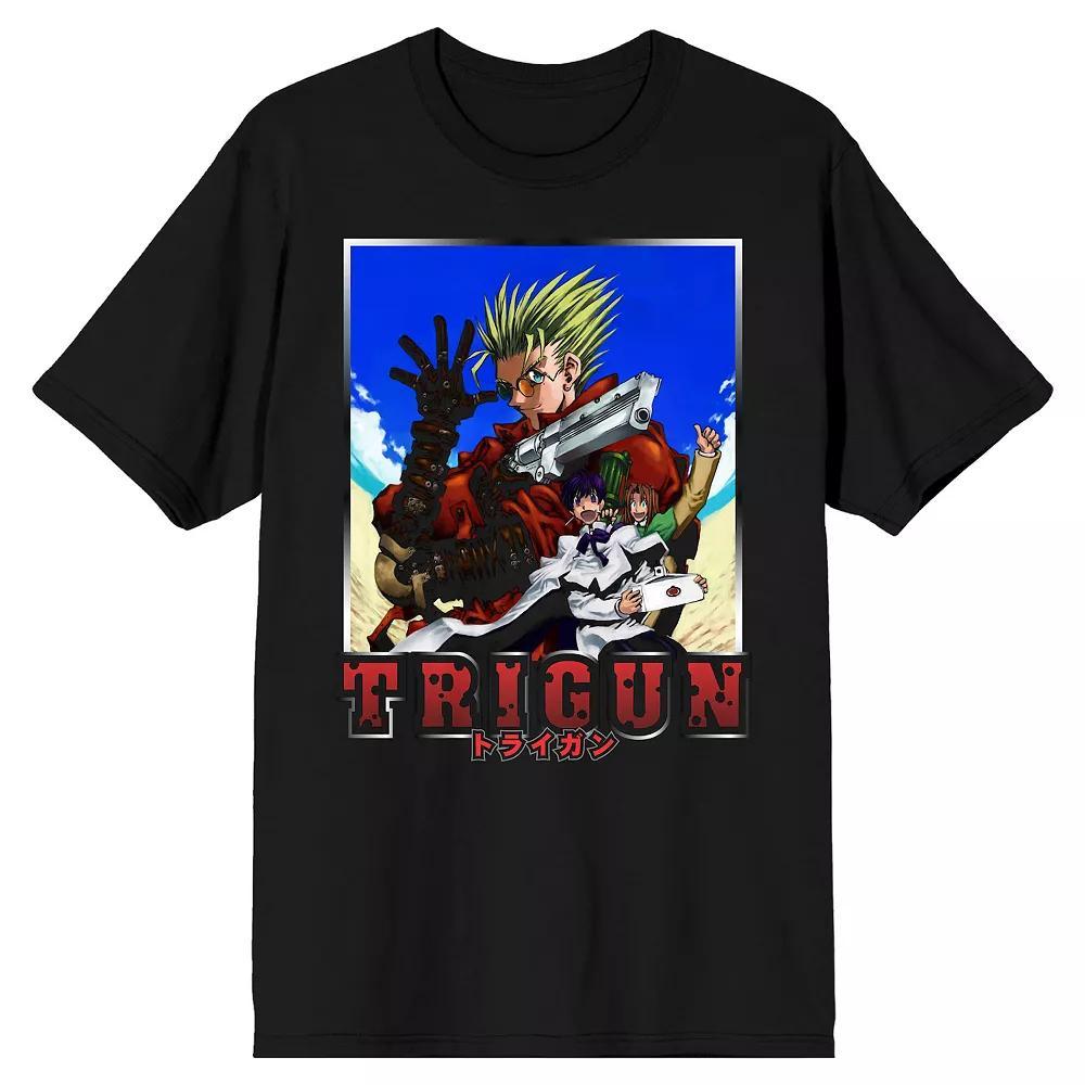 Men's Trigun Characters Over Beach Tee, Size: Large, Black Product Image