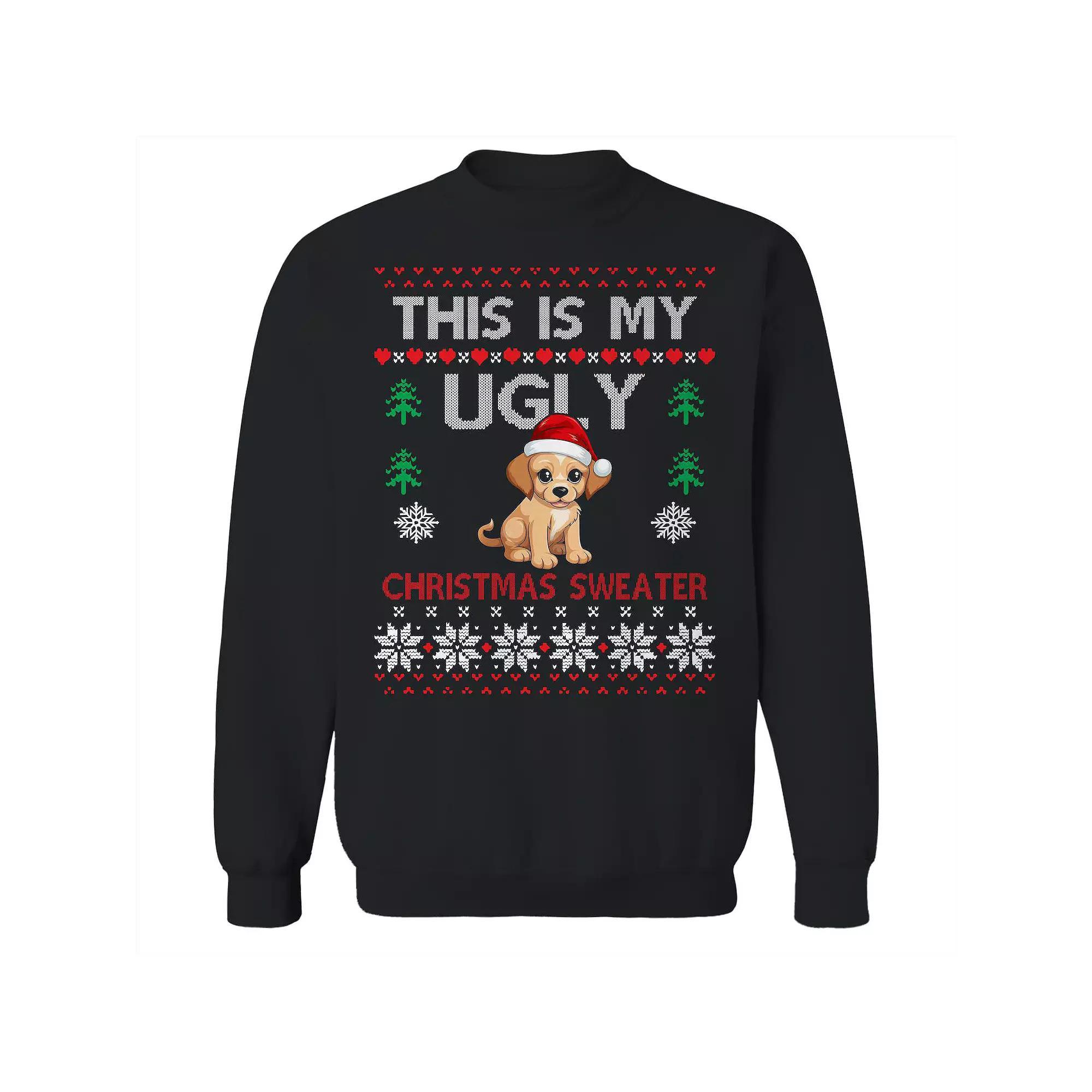 Men's Ugly Puppy Christmas Sweater Graphic Sweatshirt, Adult Unisex,  Product Image