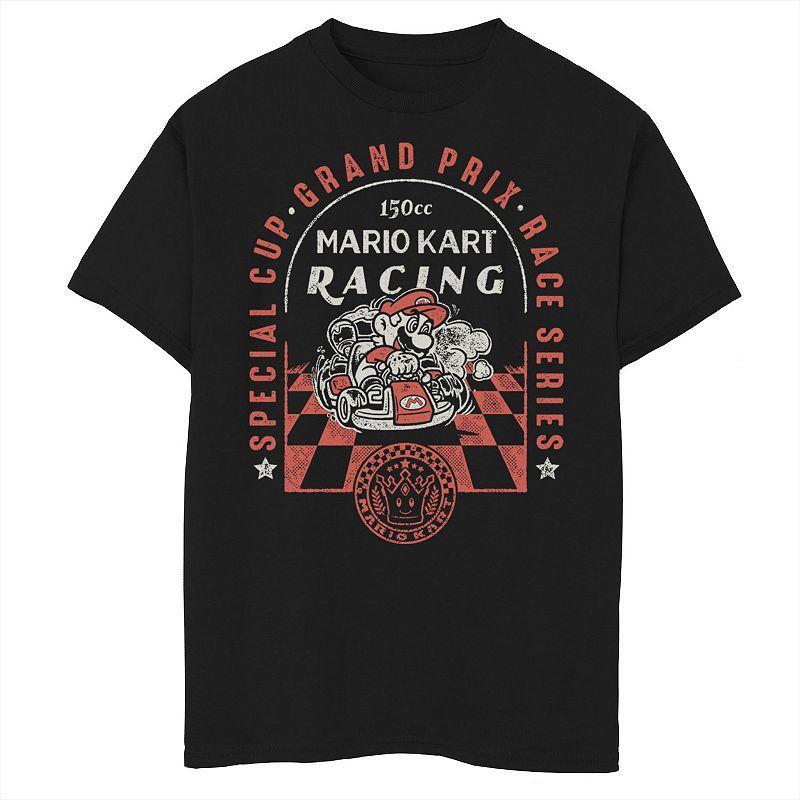 Men's Nintendo Mario Kart Checkered Graphic Tee, Size: Medium, Black Product Image