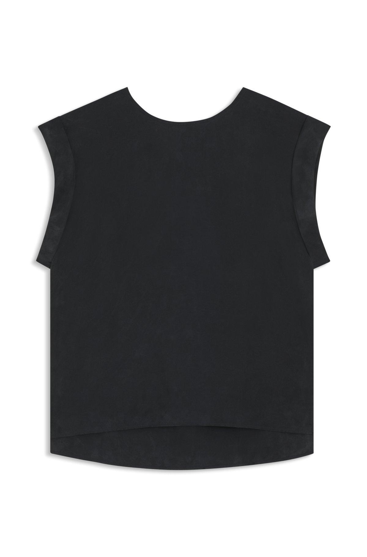 Regular-fit blouse with rear keyhole closure Product Image