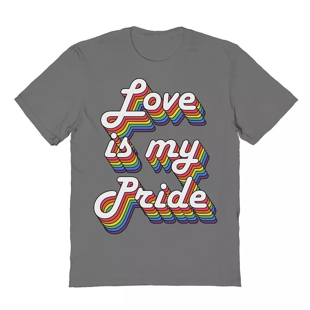 Men's COLAB89 by Threadless Love Is My Pride Pride Graphic Tee, Size: Medium, Grey Product Image