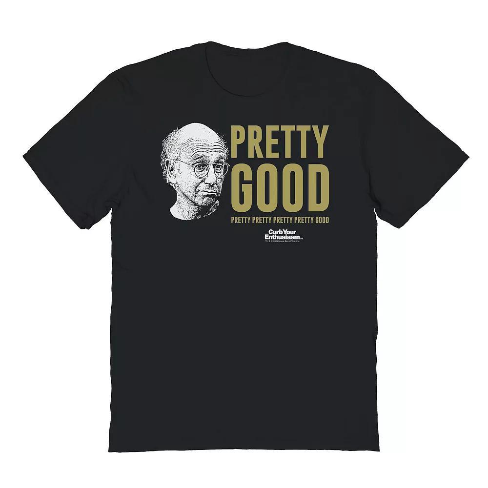 Men's Pretty Good Larry Face Curb Your Enthusiasm Graphic Tee, Size: Large, Black Product Image