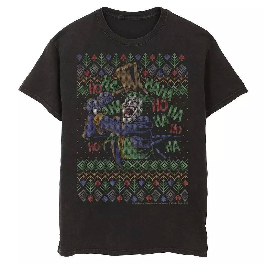 Mens Batman The Joker Laughing Vintage Knit Style Tee, Men's,  Product Image