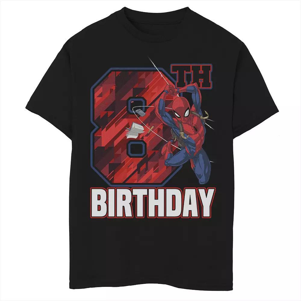 Boys 8-20 Marvel Spider-Man Web Swing 8th Birthday Graphic Tee, Boy's, Size: Small, Black Product Image