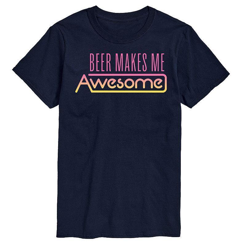 Big & Tall Beer Makes Me Awesome Tee, Men's, Size: 4XB, Blue Product Image