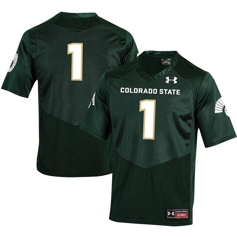 Men's Under Armour #1 Green Colorado State Rams Replica Football Jersey,  Product Image