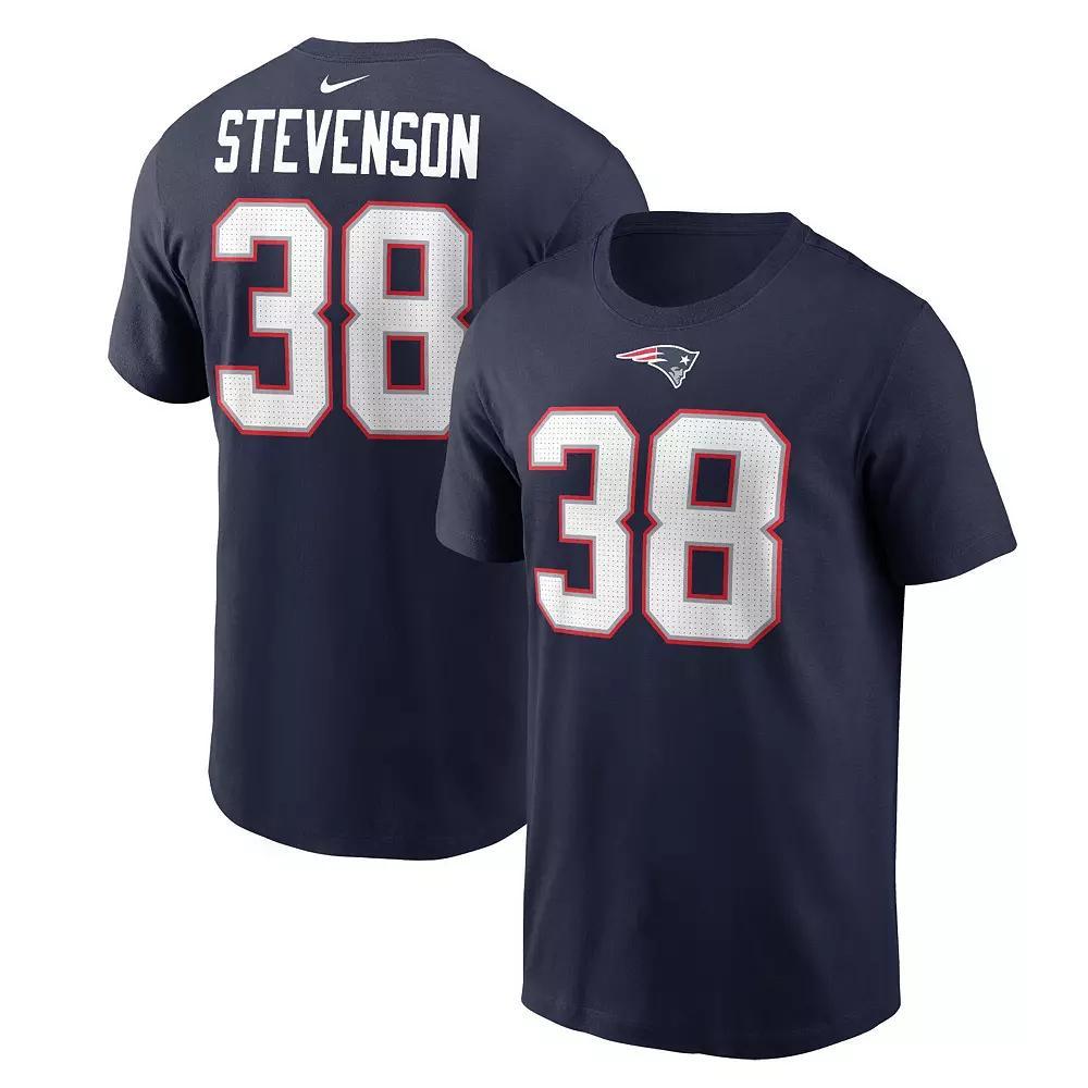 Men's Nike Rhamondre Stevenson Navy New England Patriots Player Name & Number T-Shirt,  Product Image