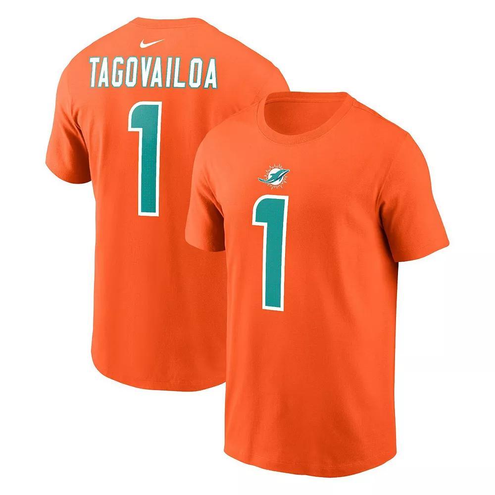 Men's Nike Tua Tagovailoa Orange Miami Dolphins Player Name & Number T-Shirt, Size: Medium Product Image