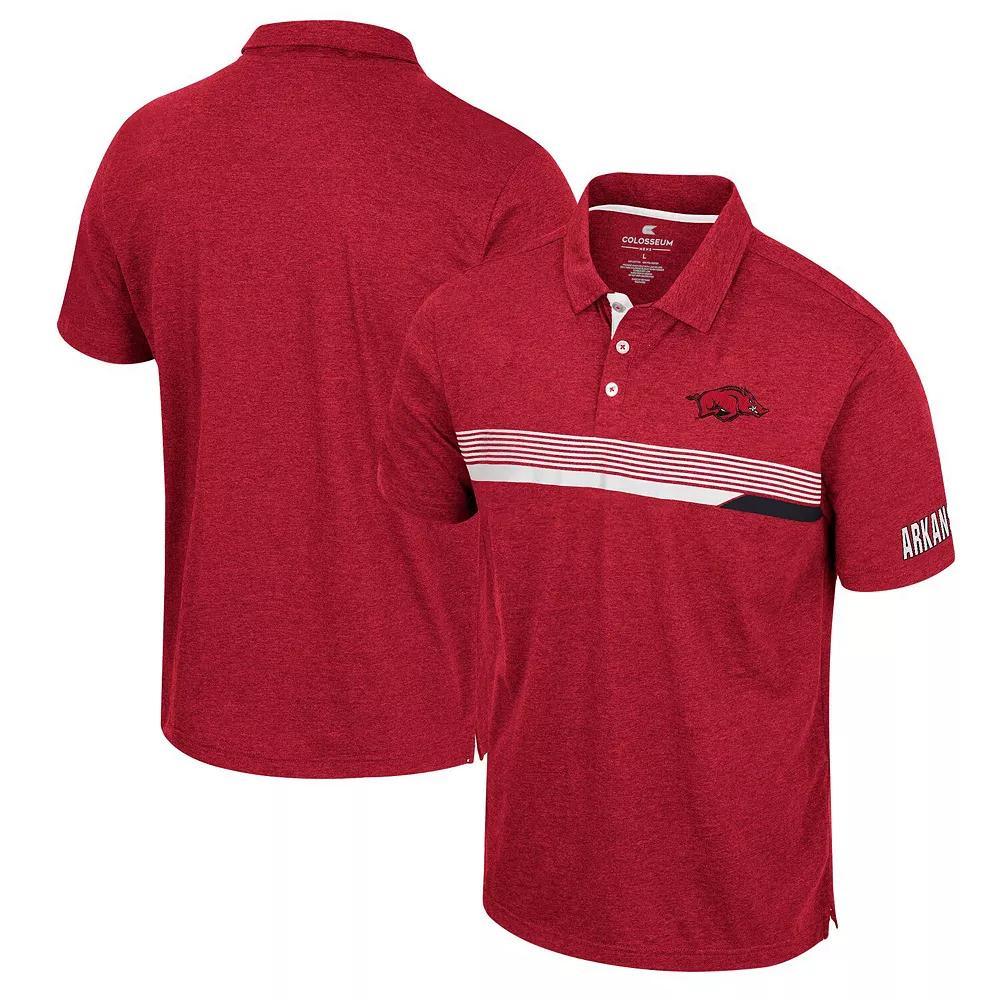 Men's Colosseum  Cardinal Arkansas Razorbacks No Problemo Polo, Size: Large, Red Product Image