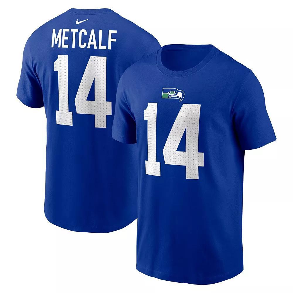 Men's Nike DK Metcalf Royal Seattle Seahawks Throwback Player Name & Number T-Shirt, Size: Large, Blue Product Image