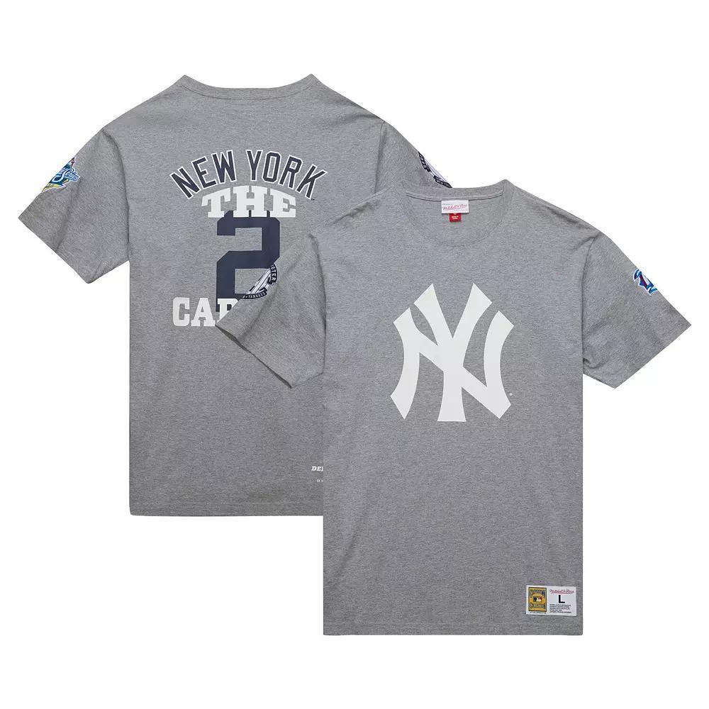 Mens Mitchell & Ness Derek Jeter Heather Gray New York Yankees Cooperstown Collection Legends T-Shirt Product Image