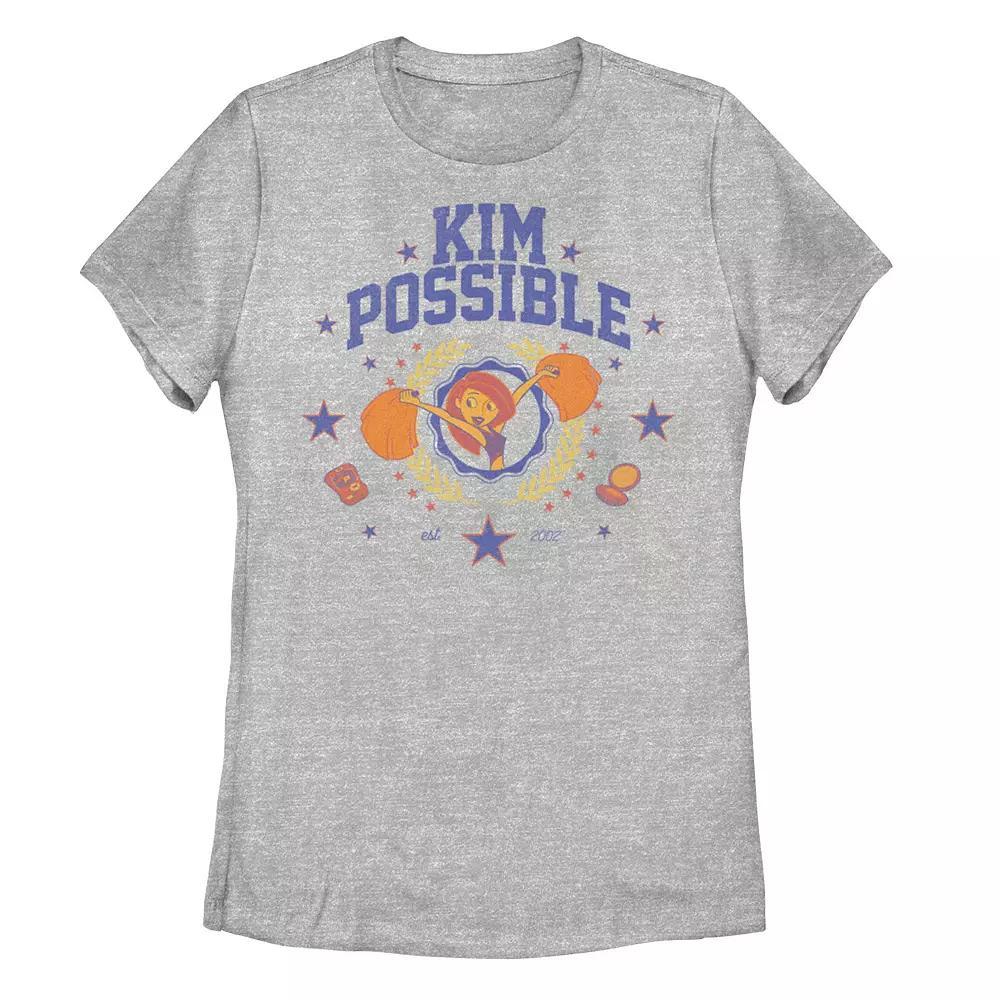 Disney's Kim Possible Juniors' Cheerleader "Kim Possible" Graphic Tee, Girl's, Size: XL, Athletic Grey Product Image