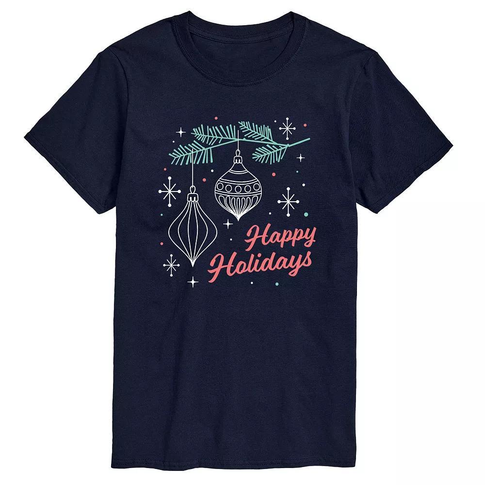 Men's Happy Holidays Retro Tee, Size: XS, Blue Product Image