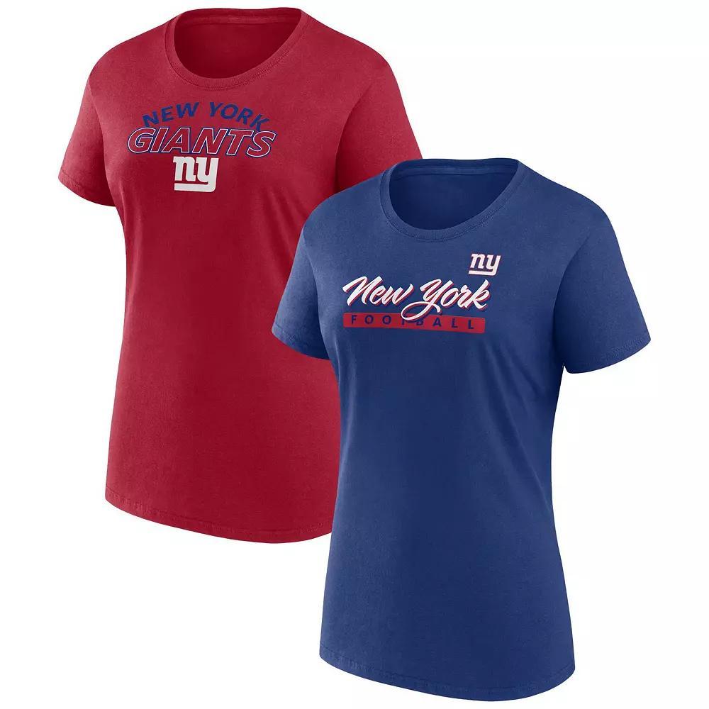 Women's Fanatics New York Giants Risk T-Shirt Combo Pack, Size: Small, Blue Product Image