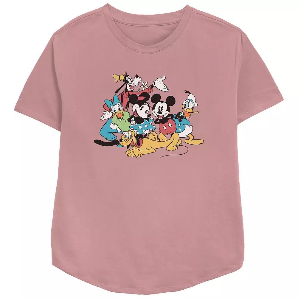 Disney's Mickey Mouse And Friends Vintage Group Portrait Women's Relaxed Fit Graphic Tee,  Product Image