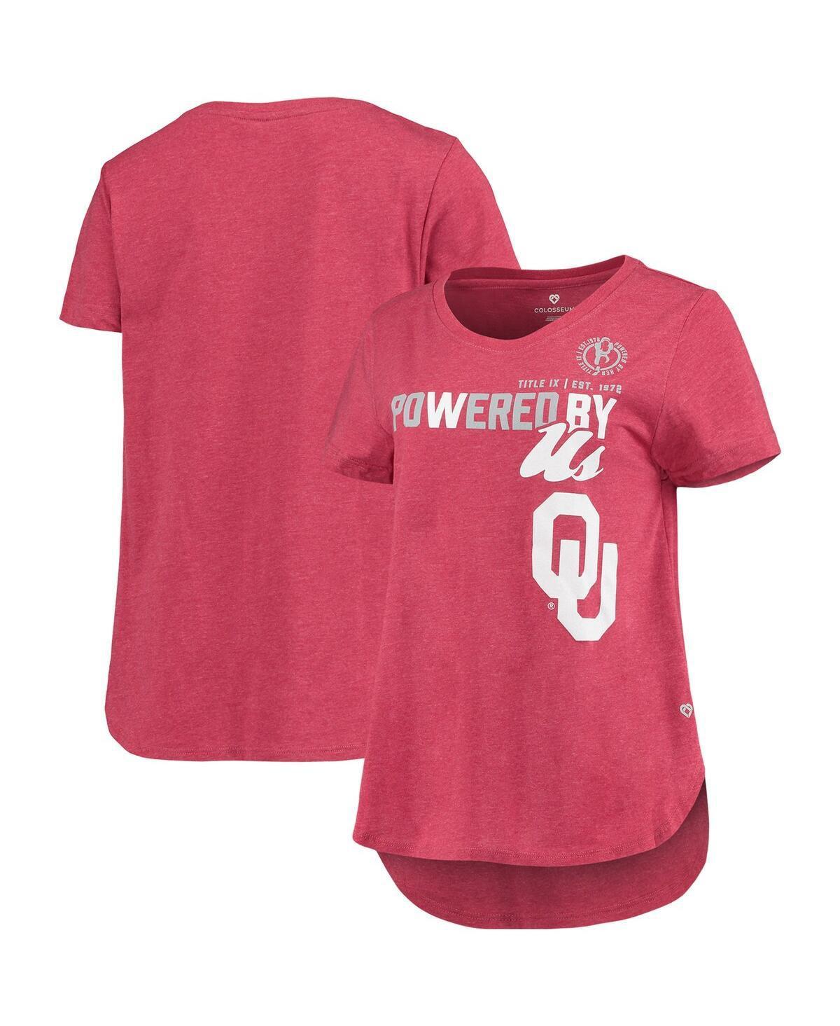 Womens Colosseum Heathered Crimson Oklahoma Sooners PoWered By Title IX T-Shirt Product Image