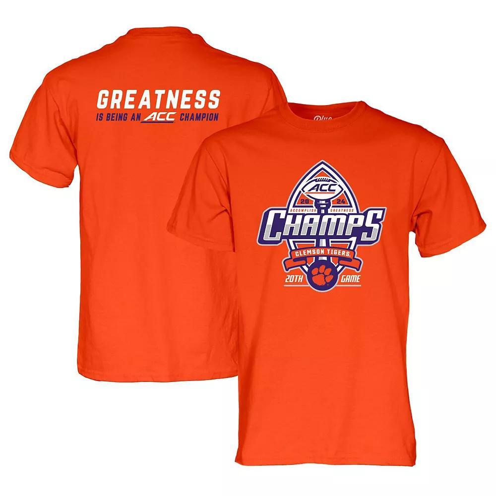 Men's Blue 84 Orange Clemson Tigers 2024 ACC Football Conference Champions Locker Room T-Shirt, Size: Large Product Image