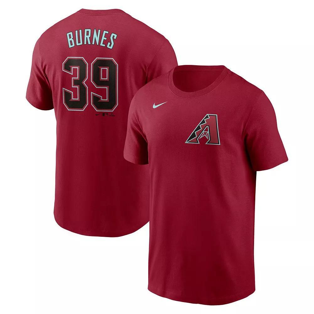 Men's Nike Corbin Burnes Red Arizona Diamondbacks Fuse Name & Number T-Shirt,  Product Image