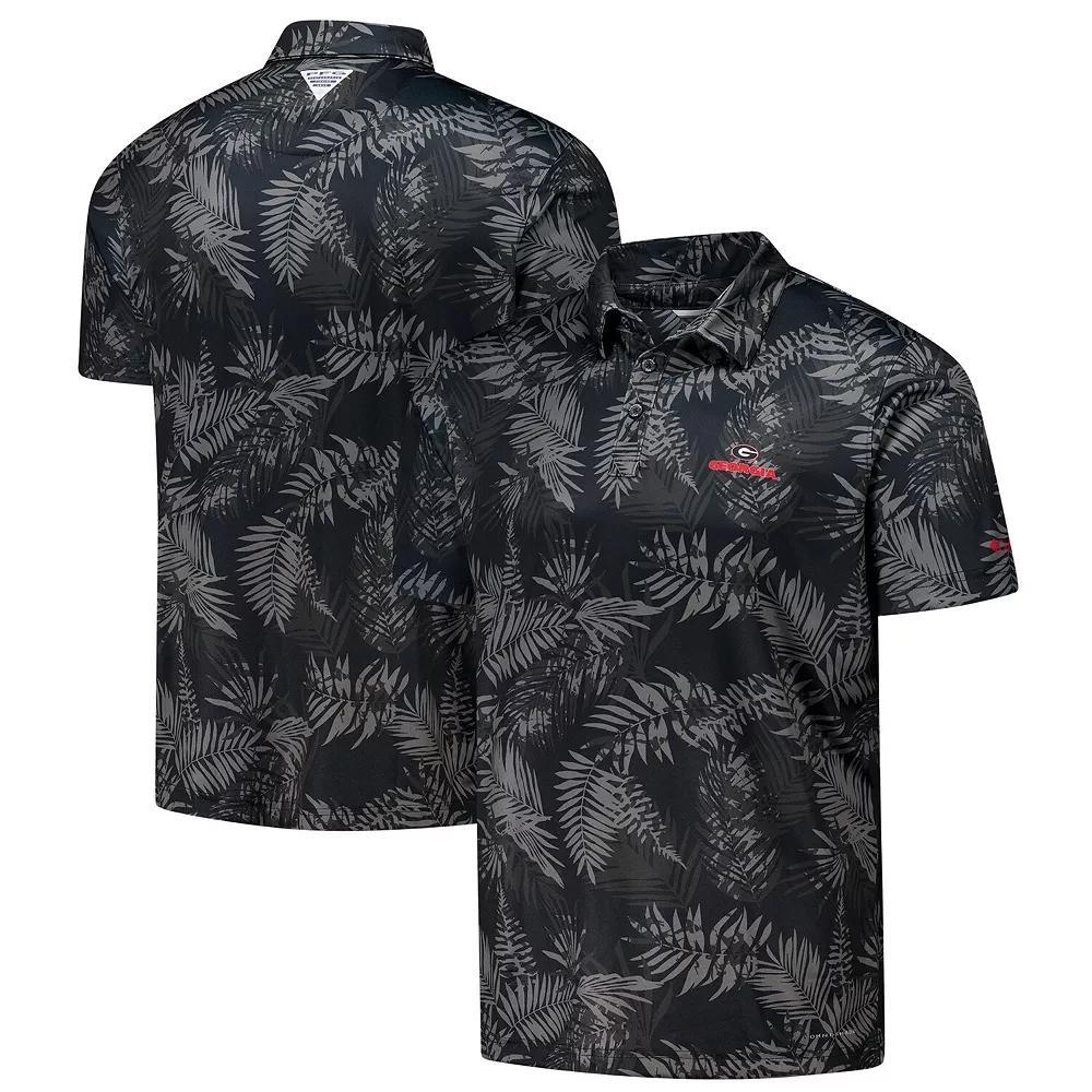 Men's Columbia Black Georgia Bulldogs PFG Super Terminal Tackle Omni-Shade Bangalows Polo,  Product Image