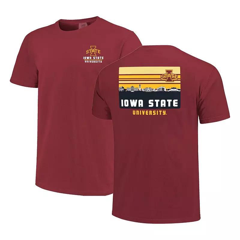 Men's Cardinal Iowa State Cyclones Striped Campus Skyline T-Shirt, Size: Large, Red Product Image