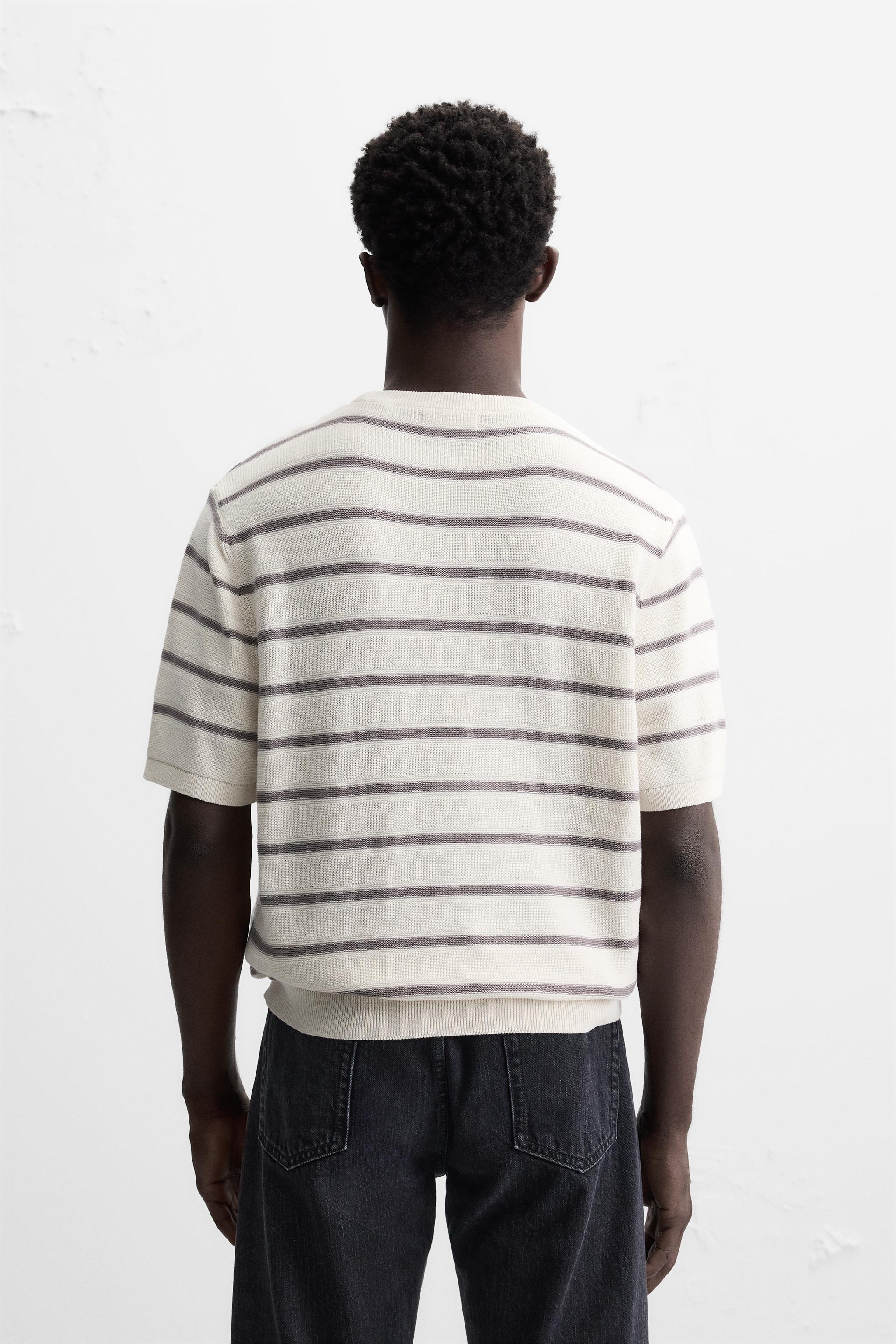 STRIPED KNIT T-SHIRT Product Image